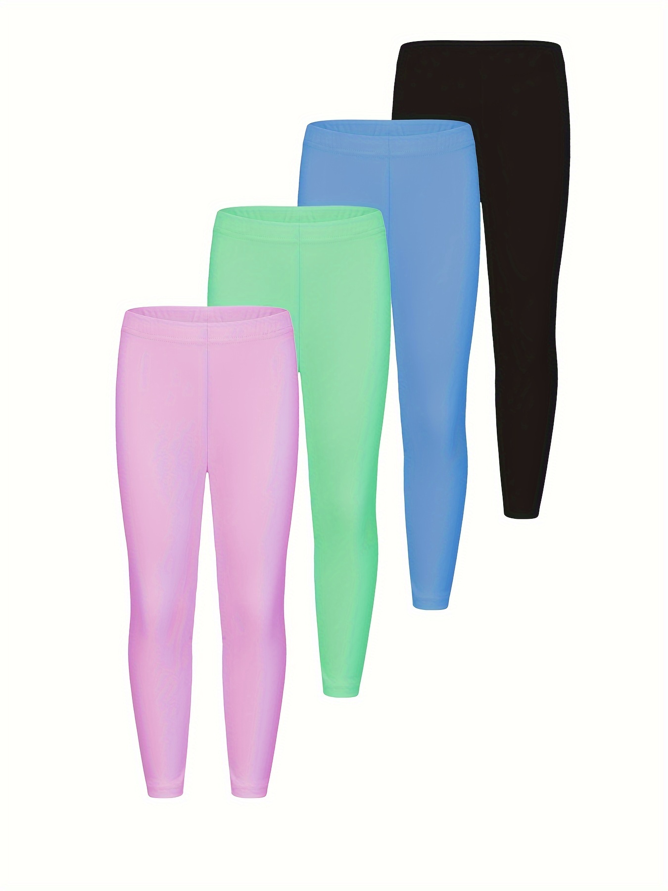 Girls Breathable Comfy Solid Legging Set Gift - Temu Canada