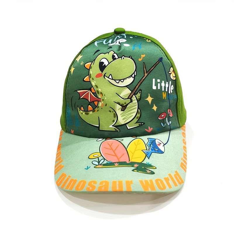 

Retro Children's Baseball Cap With Cute Cartoon Print For Boys And Girls - Kids Uv Protection Sunshade Cap