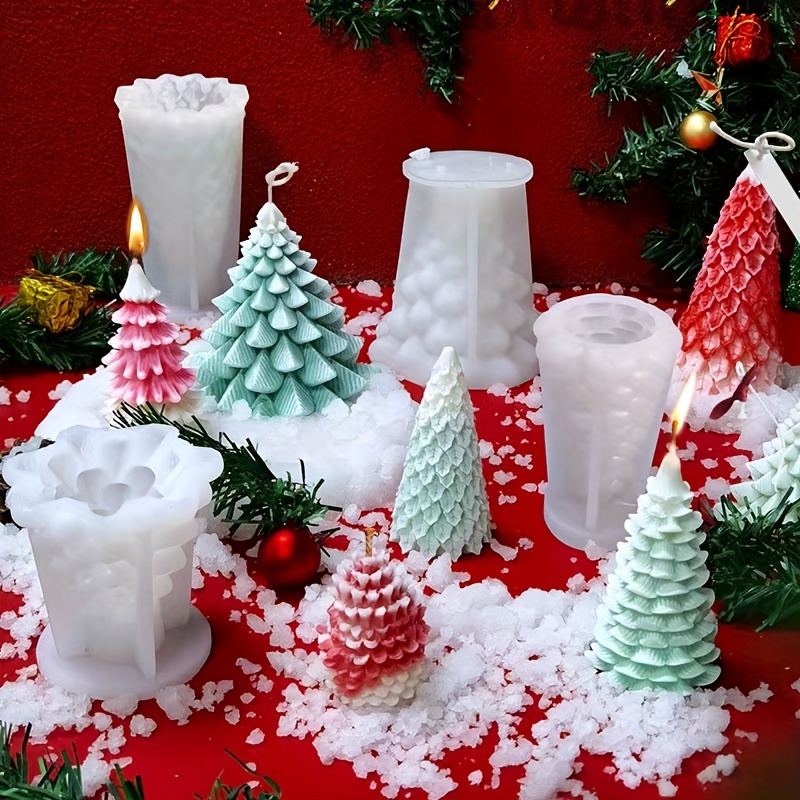 DIY Candle Making Mould Easy to Clean Not Stick Xmas Pine Tree