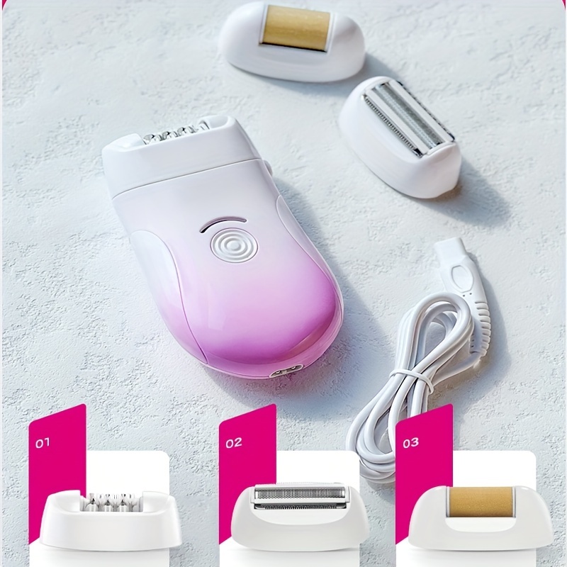 

3-in-1 Cordless Hair Epilator For Women - Rechargeable Hair Remover With Electric Tweezers For Legs And Arms - Usb Charging