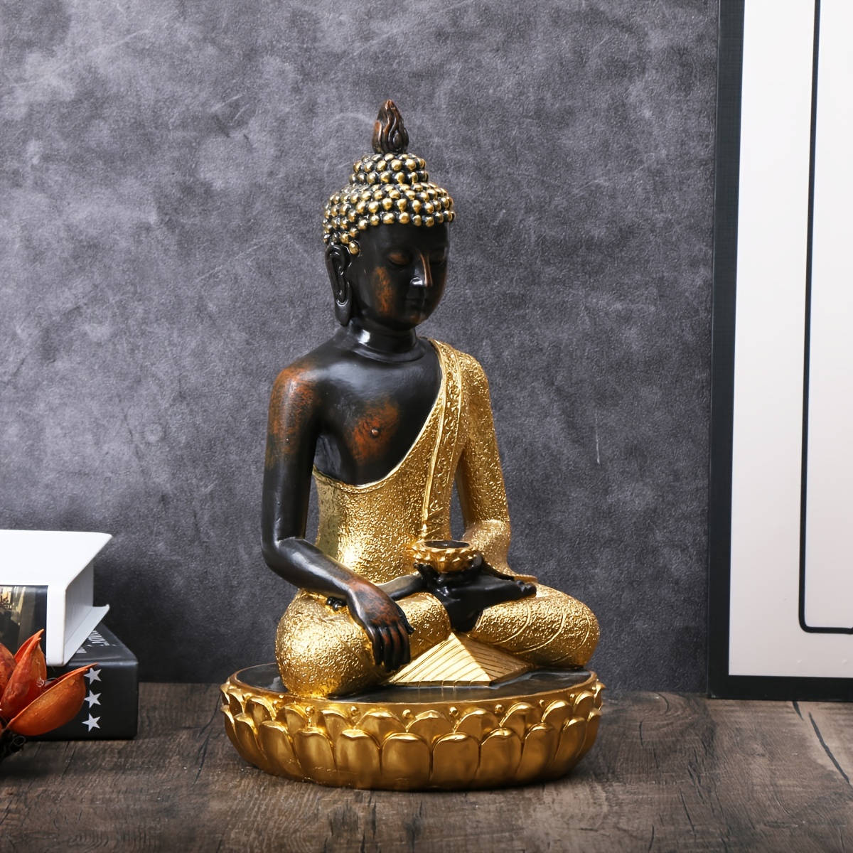 Statue de bouddha Zen en grès, décoration de salon, balcon, Micro