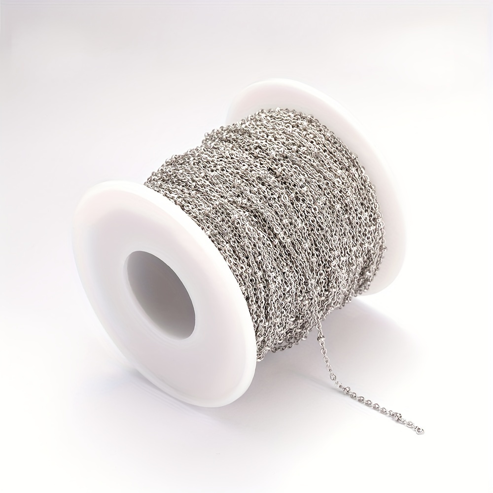 Or Silvery Stainless Steel Ball Chain Roll For Diy - Temu