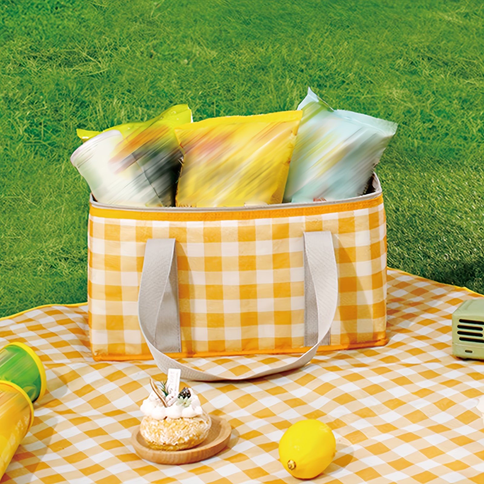 New Style Bubble Grid Insulation Bag, Waterproof Picnic Lunch Bag, Ice Bag,  Large Capacity Lunch Box Bag, For Camping Picnic Beach Essential, For  Teenagers And Workers At School, Classroom, Canteen, Back School 