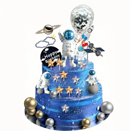22 decorazioni per torte spaziali, decorazioni per cupcake a tema