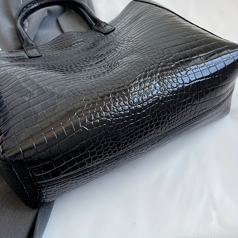 Sac Fourre tout Luxe Motif Crocodile Sac Main Tendance Temu