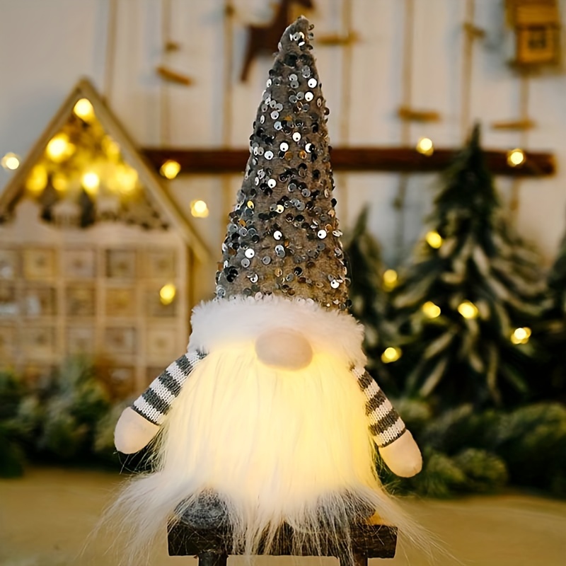 Cute Kitchen Coffee Gnome Doll With Light,Led Glowing Doll