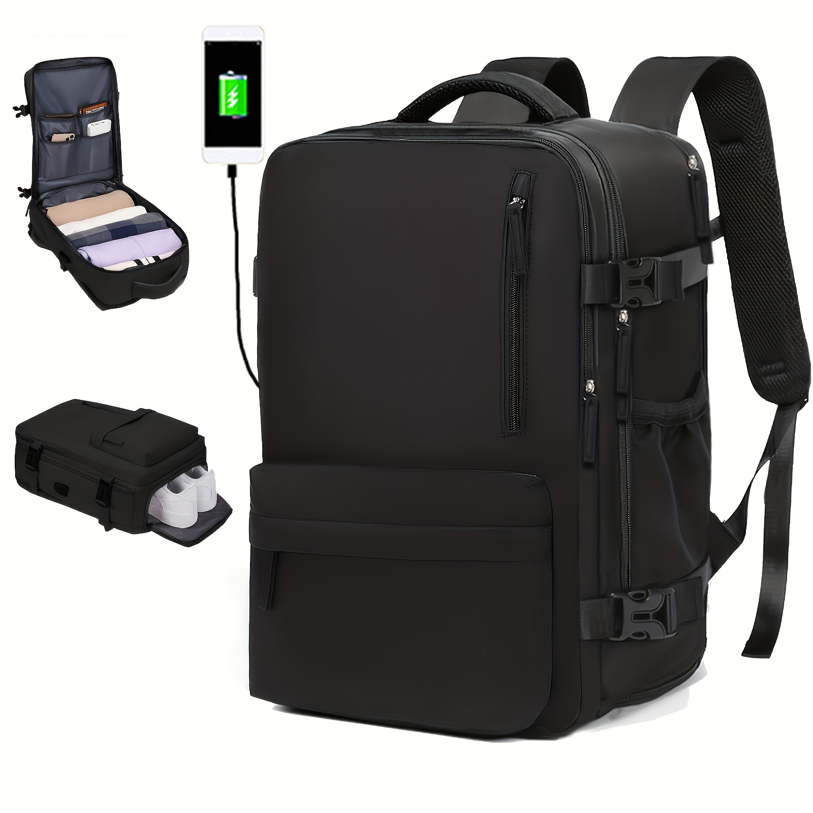 Bolsa de gimnasio para mujer, bolsa de viaje deportiva con puerto de carga  USB, bolsa de viaje de fin de semana con bolsillo húmedo y compartimento  para zapatos para mujeres y niñas
