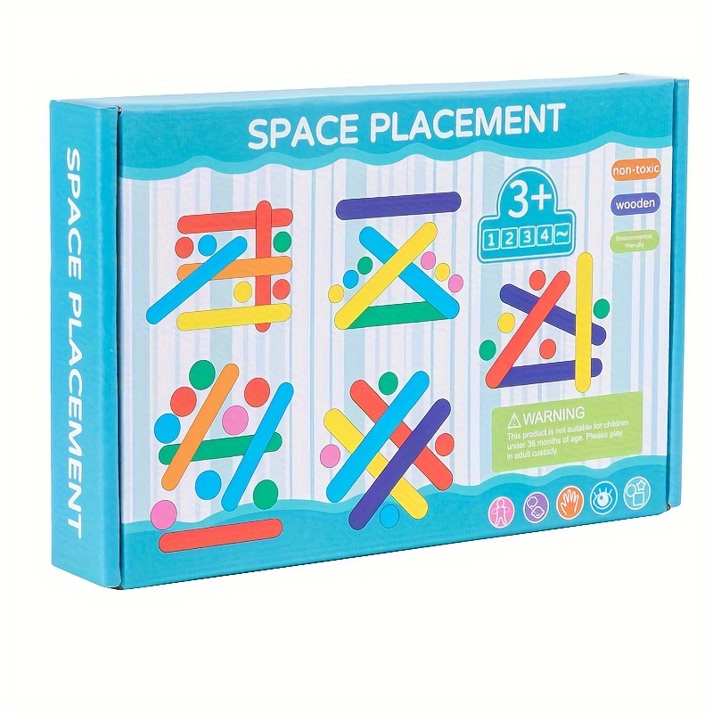  Creative Sticks & Rings Puzzle, Montessori Matching