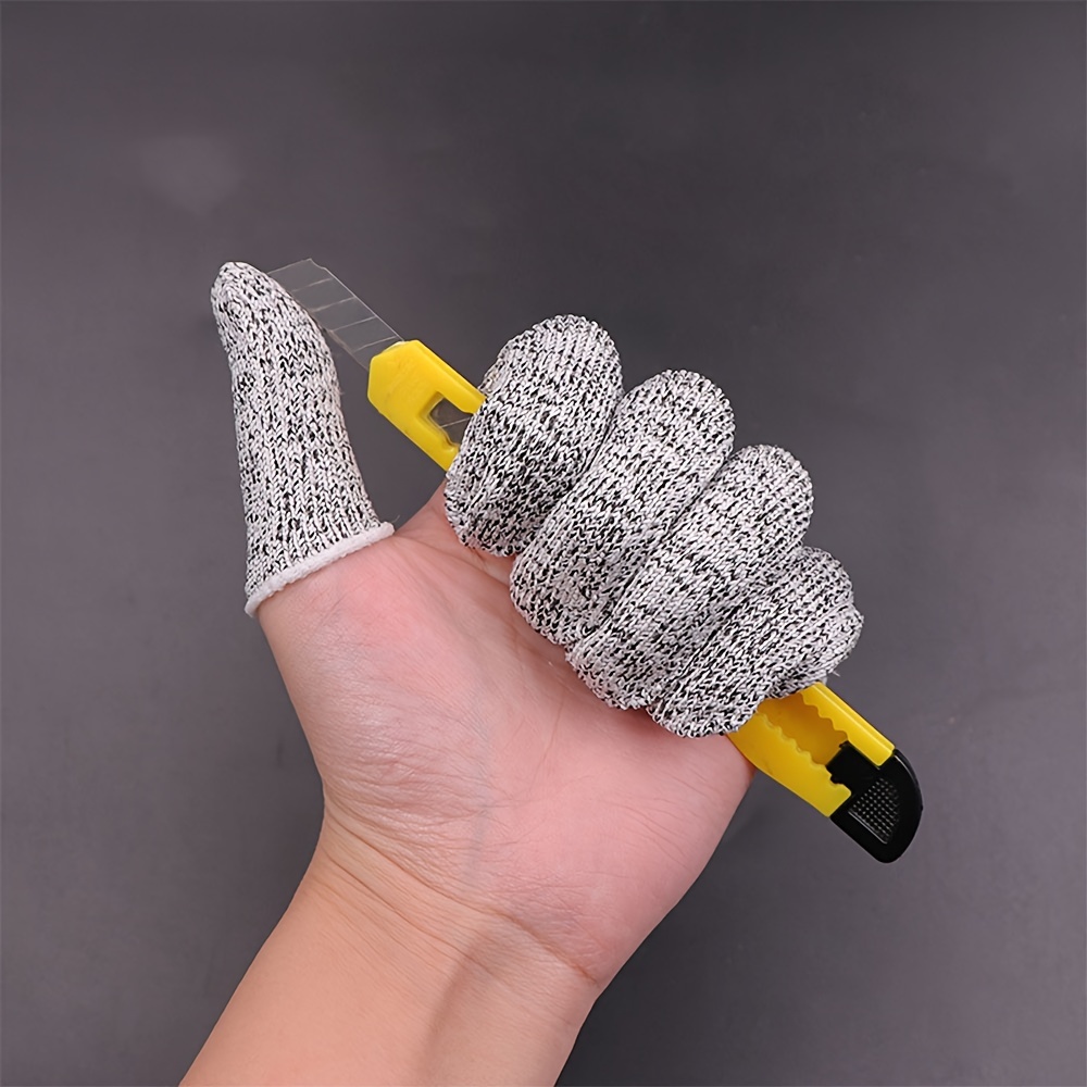 10pcs Finger Sleeve Protector Gloves Cutting Resistant Reusable For Kitchen Carving Supplies