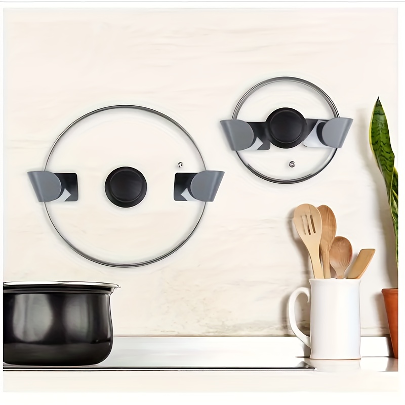 1pair Adjustable Wall Mounted Pot Lid Holder, Cabinet Door