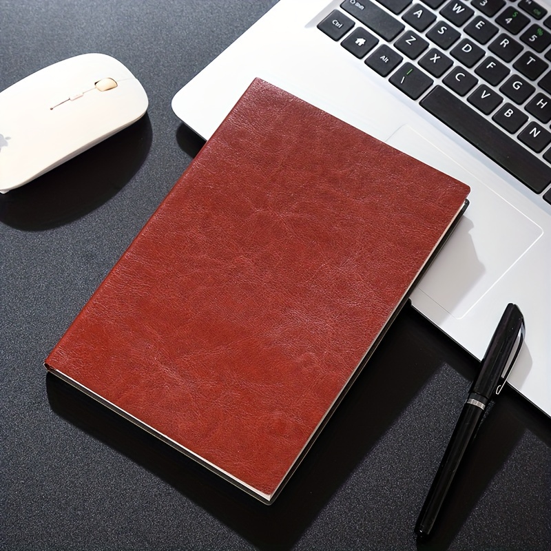 A5 Notebook Business Notebook Soft Faux Leather Notepad 200 - Temu