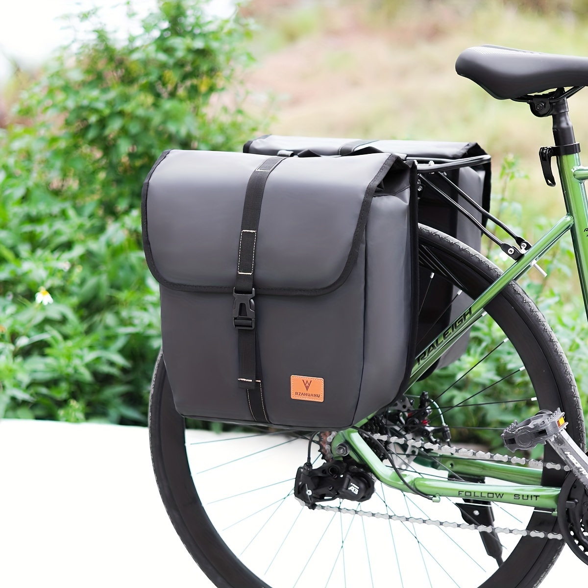  Bolsa de transporte para asiento trasero de bicicleta, bolsa de  estante impermeable, bolsa de marco unilateral, bolsa de bicicleta de viaje  de larga distancia (color amarillo, 25L) : Deportes y Actividades