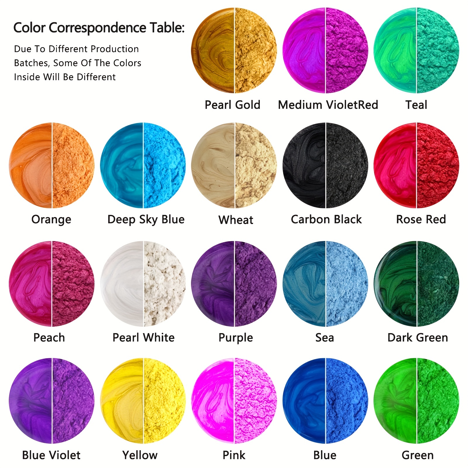 Mica Powder Pigment 15 Colors Non toxic Safe Natural Epoxy - Temu