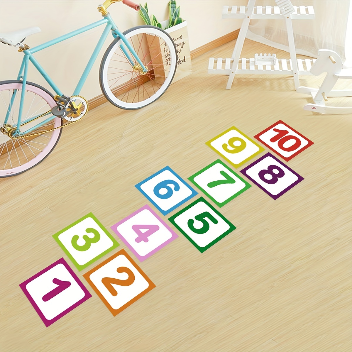 10pcs/set Digital Pattern Floor Stickers