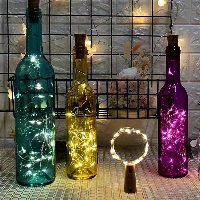 Comtervi LED Bouteilles de Bouchons de liège, 2M 20 LED guirlandes de Fil  de cuivre pour la Bouteille fête des lumières de Bouteilles vin décorations  Mariage (sans Bouteille) : : Luminaires et