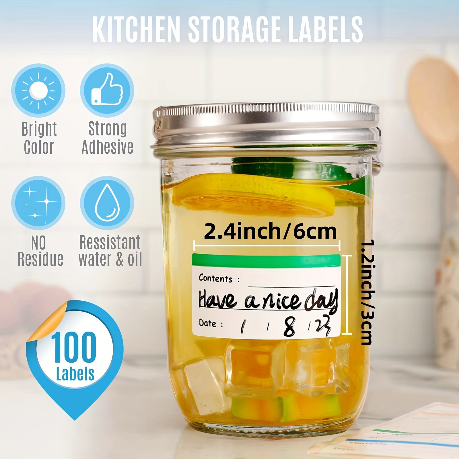 Etiquetas removibles para congelador Etiquetas adhesivas para  almacenamiento de alimentos de 1 x 2 pulgadas Etiquetas de papel para  refrigerador y congelador Zhivalor CPB-SSW1680-2