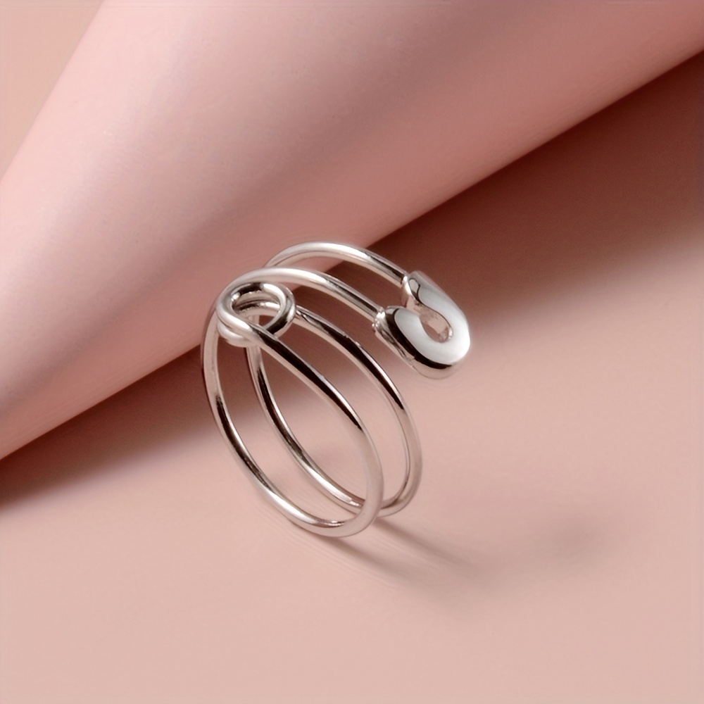 Stainless Steel Adjustable Pin-shaped Ring for Daily Outfits