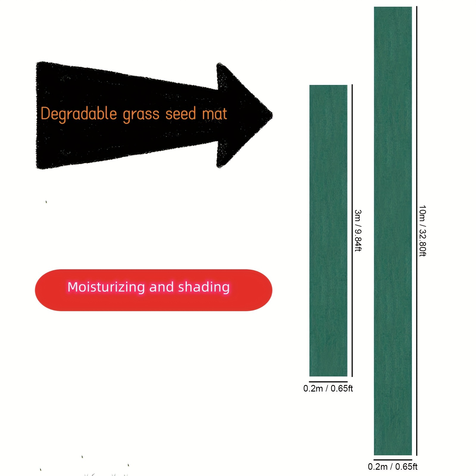 Rouleau de tapis de semences de gazon biodégradable de 5 m