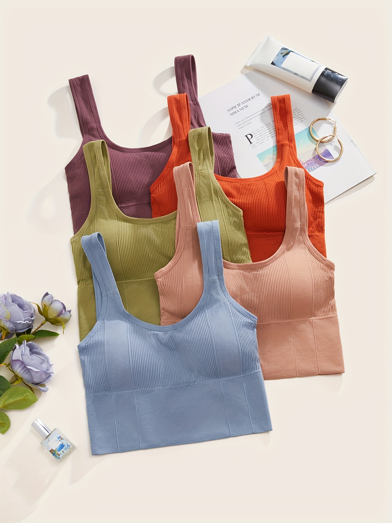 Simple Solid Sports Bras Comfy Breathable Cut Running - Temu