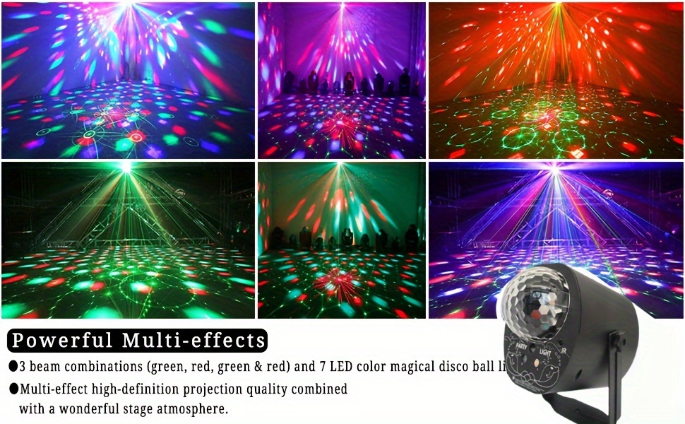 2holes 120patterns - Alimenté par USB - Lumiere Dj Jeux De Lumières Dj  Boule Disco Laser Dj Stroboscope Party Light