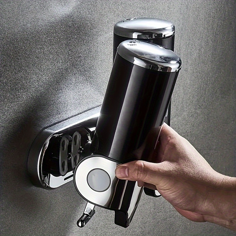Dispensador de champú y acondicionador, dispensador de ducha de 2 cámaras,  dispensador de champú para ducha, dispensador de jabón líquido montado en