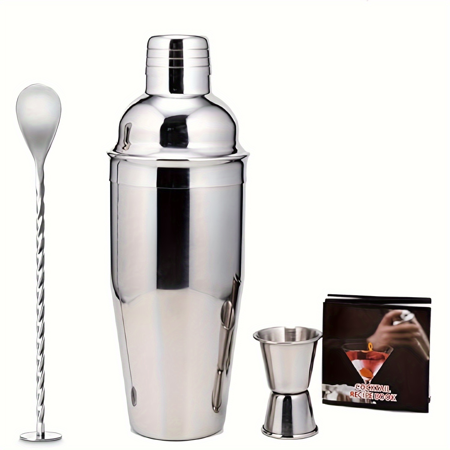 Stainless Steel Boston Shaker Set, Cocktail shaker kit, Shaker cup,  measuring cup, Ice hammer, bottle opener, Seahorse knife