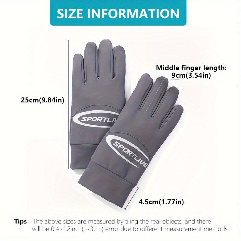 Men's Cycling Gloves Winter Velvet Touch Screen Windproof Coldproof