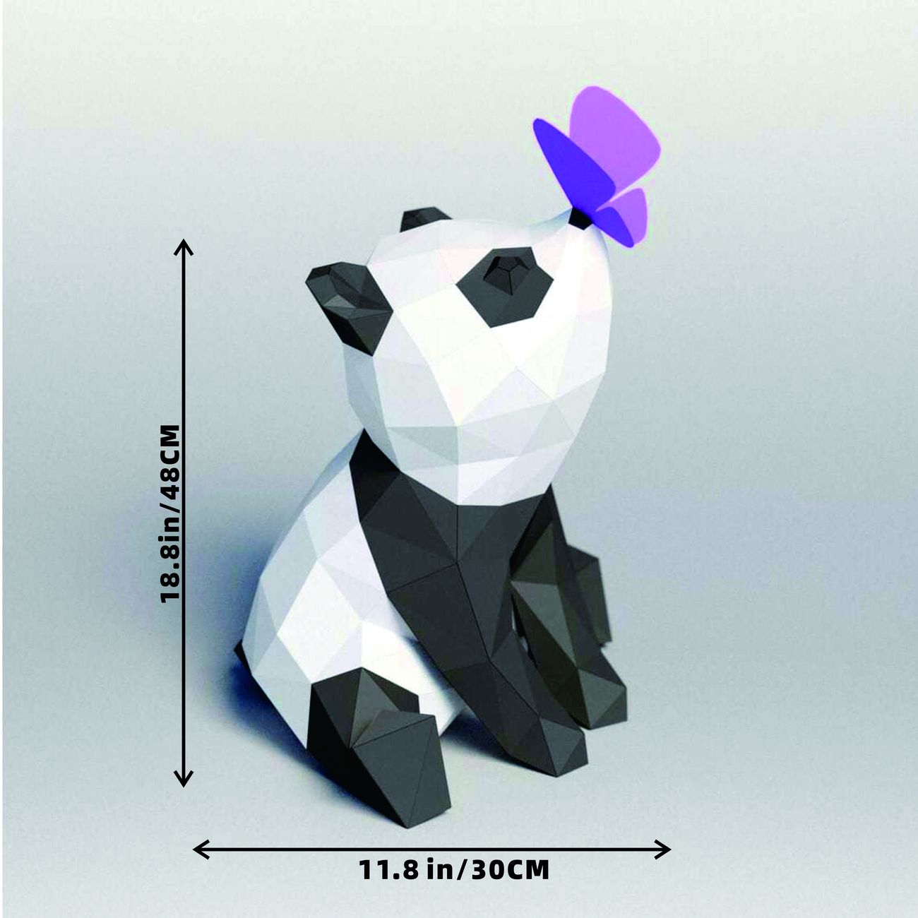 1pc 3d Cute Panda Butterfly Sculpture 3d Animal Paper Model Pre Cut Paper  Model | Shop On Temu And Start Saving | Temu