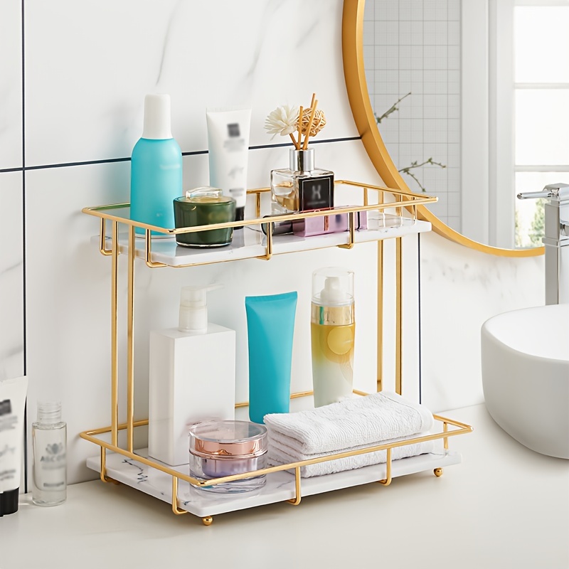 1pc 2 tier Organizador Baño Estante Almacenamiento Baño - Temu