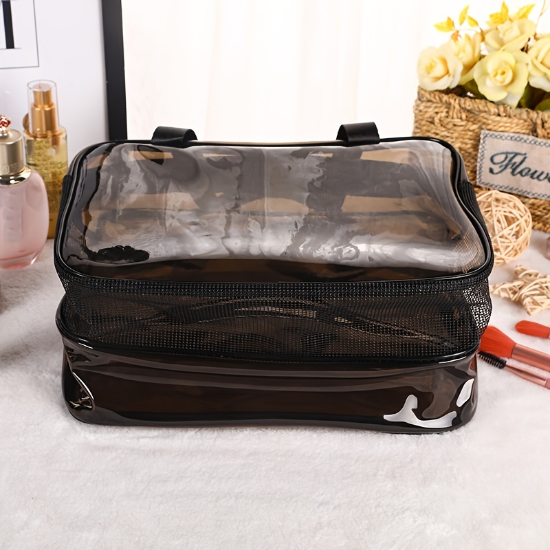 Mini Travel Bag Organizer with 2 Zippered Closure Pouches & 8