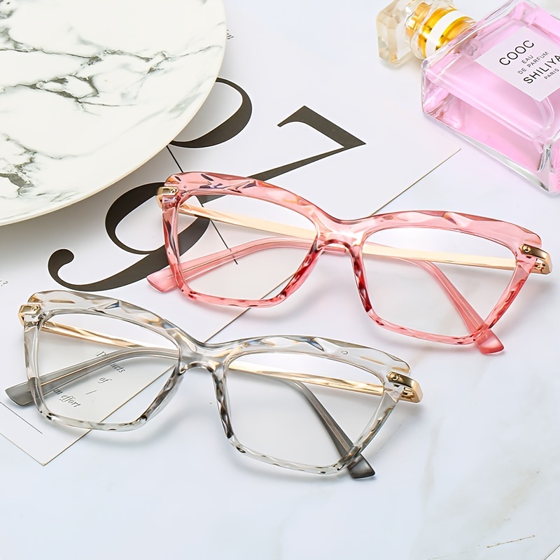 Trends Cat Eye Optical Glasses Frames Women Men Luxury Computer Glasses  Spectacles Clear Lens Eyewear Red Green Eyeglasses UV400