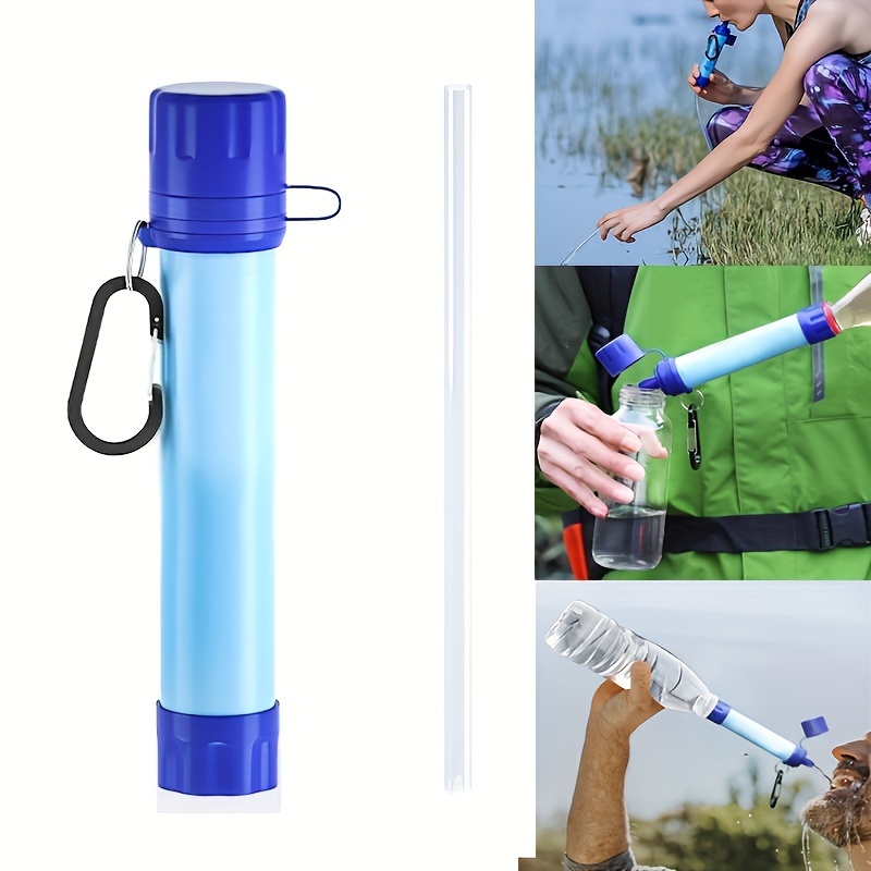 2Pcs Filtered Water Bottle with 4-Stage Intergrated Filter Straw Hiking