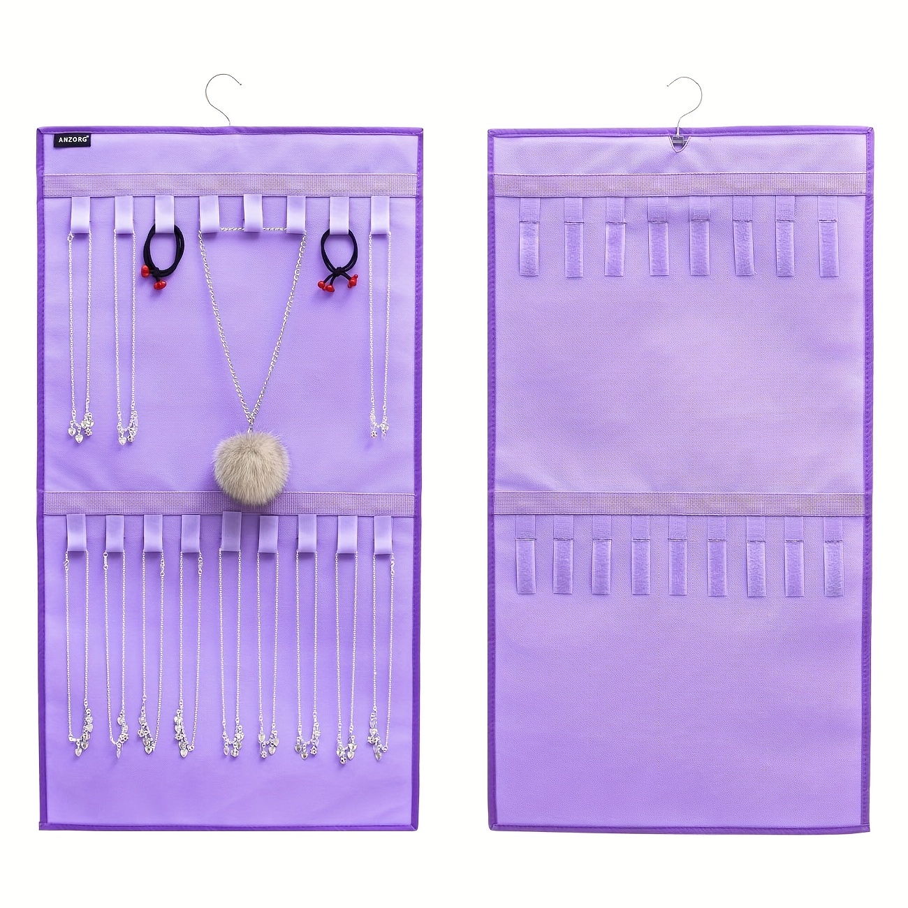 ANZORG Dual Sided Hanging Organizer for Jewelry Makeup Storage