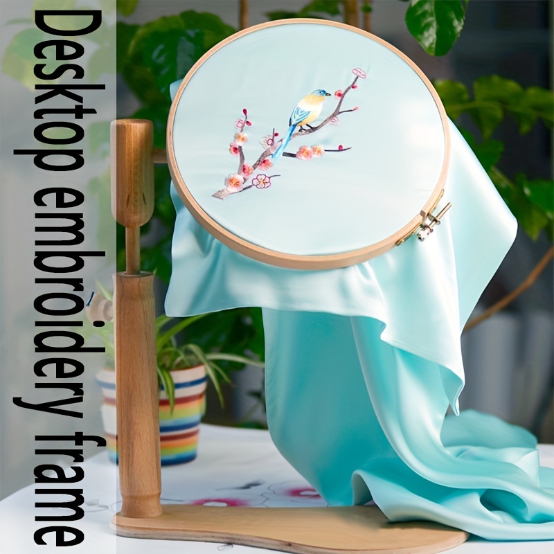 Wooden Embroidery Stand Adjustable Embroidery Hoop Stand Hands-Free Cross  Stitch Stand 360° Rotated Embroidery Hoop Holder