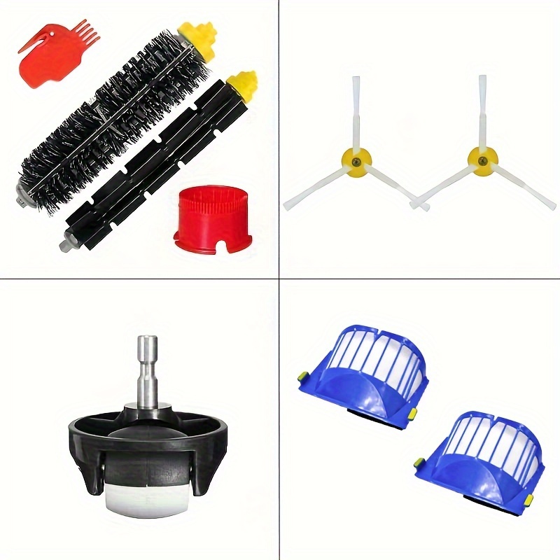 600 Series Replacement Parts for iRobot Roomba 610 620 630 650 680 & 500  Series 595 552 564,Includ Side Brush,Ilter and Screw,Bristle Brush and