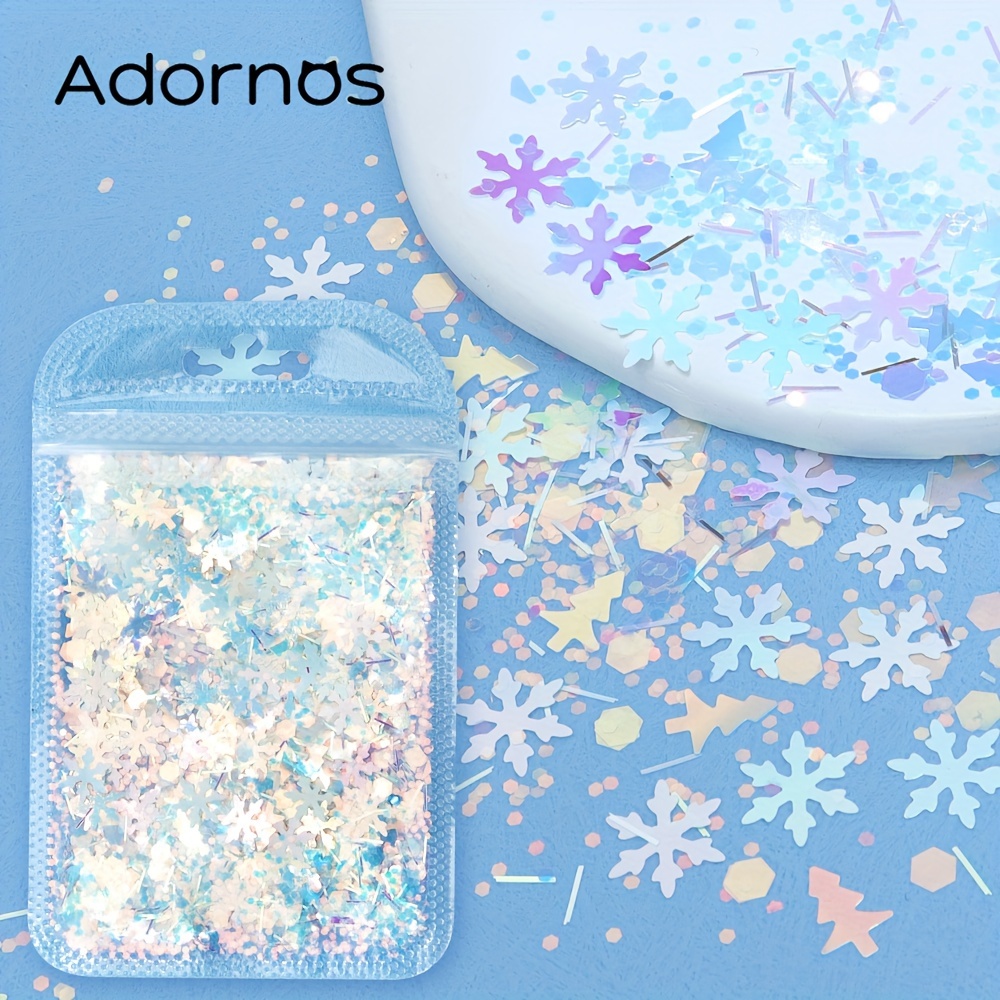 White Snowflakes Resin Glitter Sequins Mermaid Color - Temu