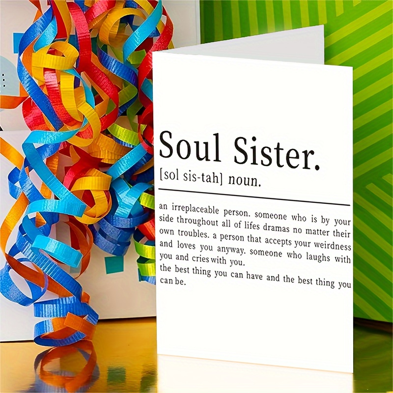 Soul Sister Definition Best Friend Birthday Card, Best Friend Card, Friend  Birthday Card, Soul Sister Card, Friendship Card, for Her, Bestie 