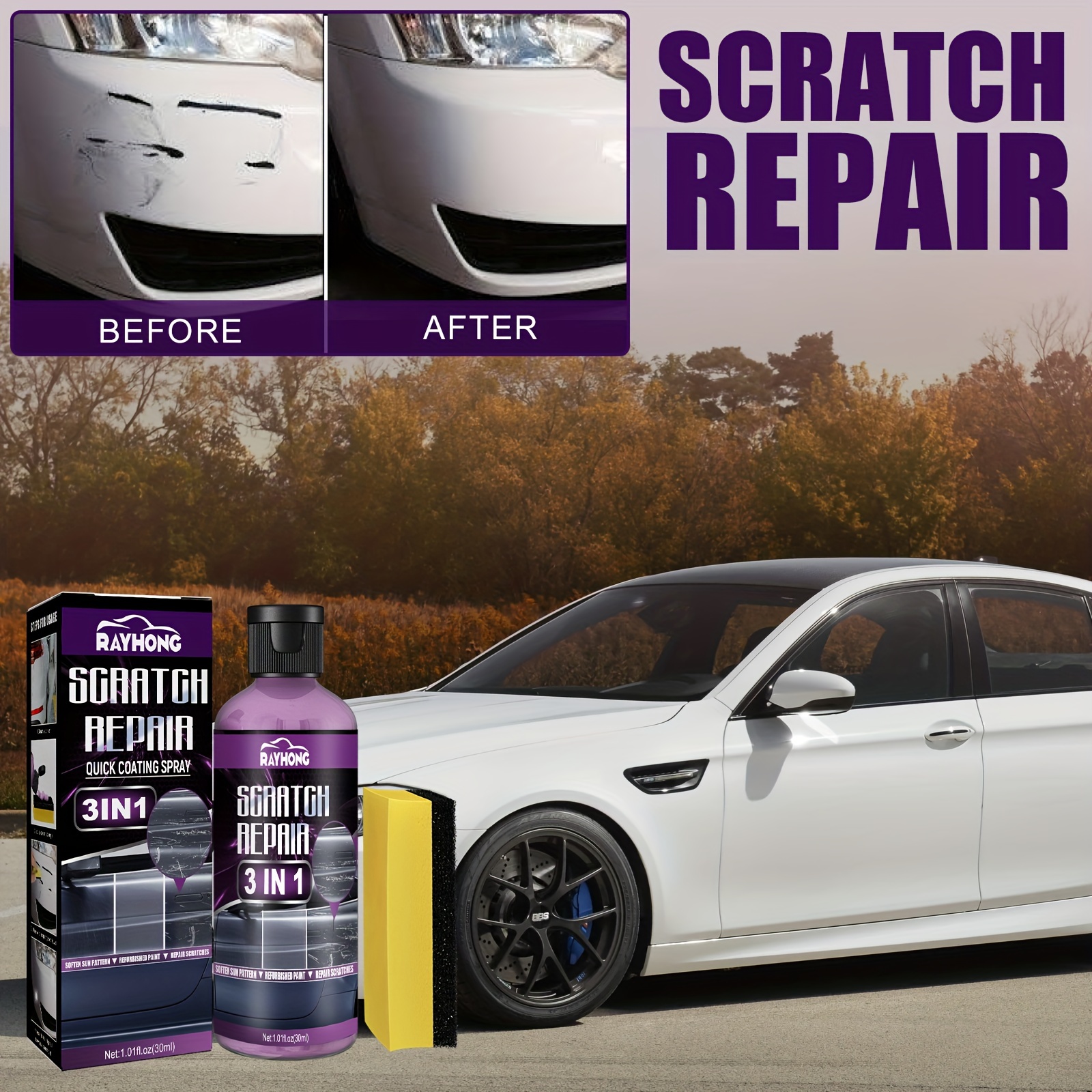 Touch Up Paint For Cars, Automotive Paint Scratch Repair 2 In 1