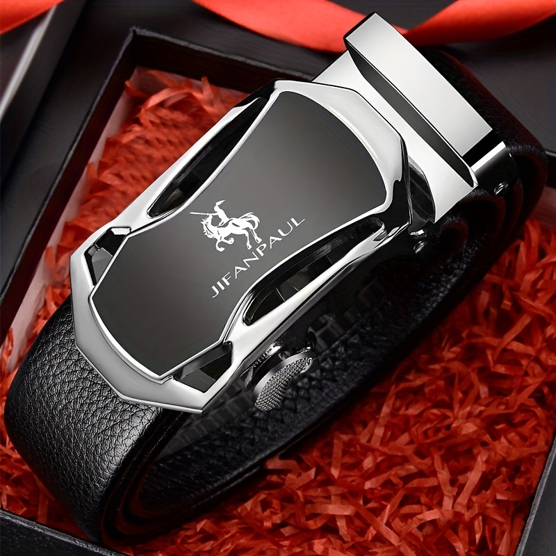 

1pc Men's Pu Leather Automatic Buckle Belt (without Gift Box)