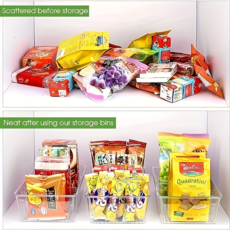 Food Storage Bins Clear Plastic Removable Snack Organizer - Temu