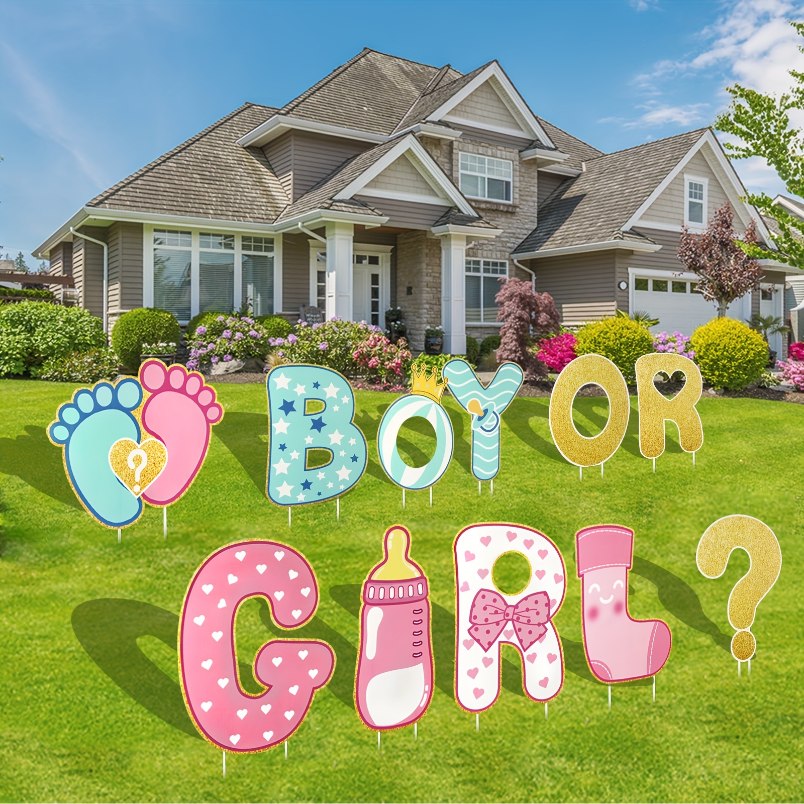 Gender reveal party decoration  Gender reveal decorations, Baby gender  reveal party decorations, Gender reveal party decorations