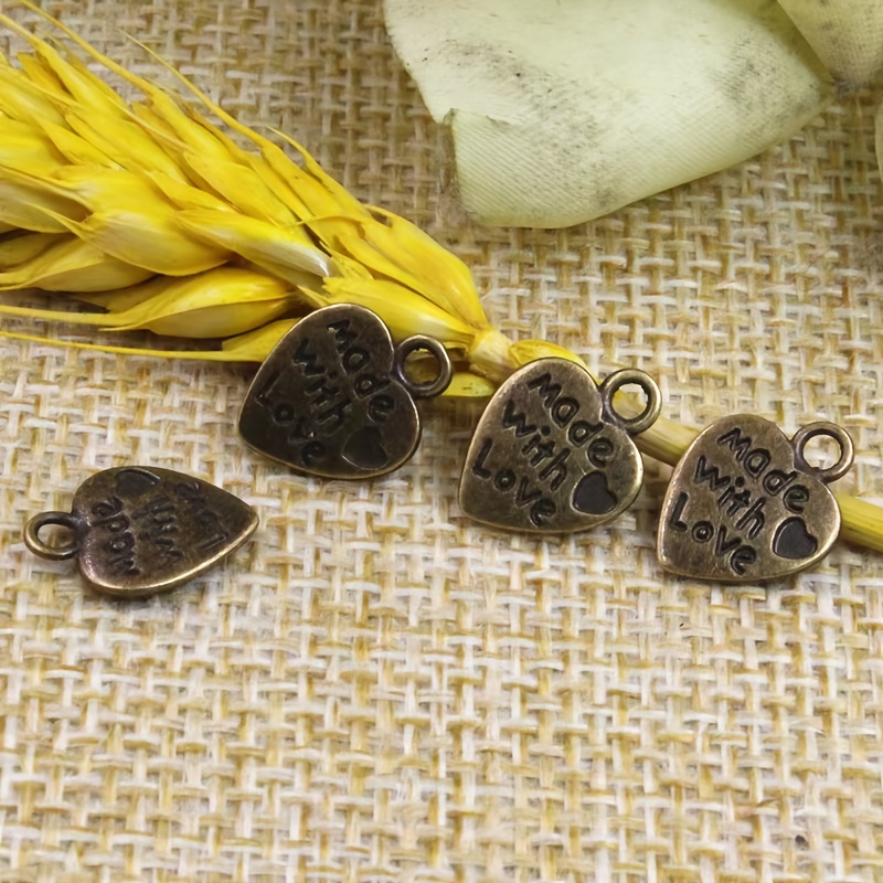 20Pcs/Lot Random Color Zinc Alloy Enamel Gold Plated Cute Heart Shape Charms Pendant for DIY Necklace Bracelets Earrings Jewelry, Jewels Making DIY