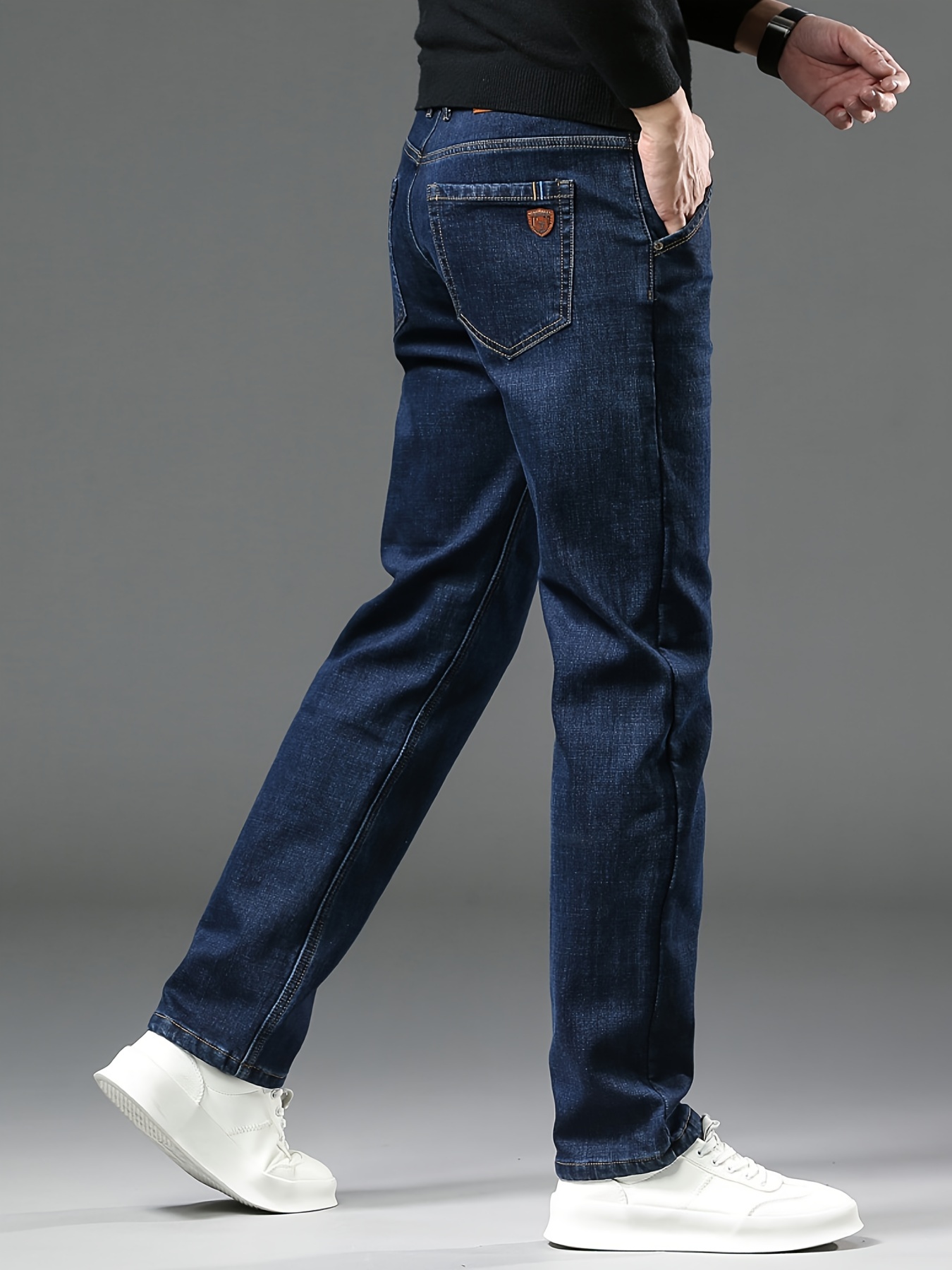 cotton blend mens solid slim fit denim jeans with pockets all seasons outdoor leisure work