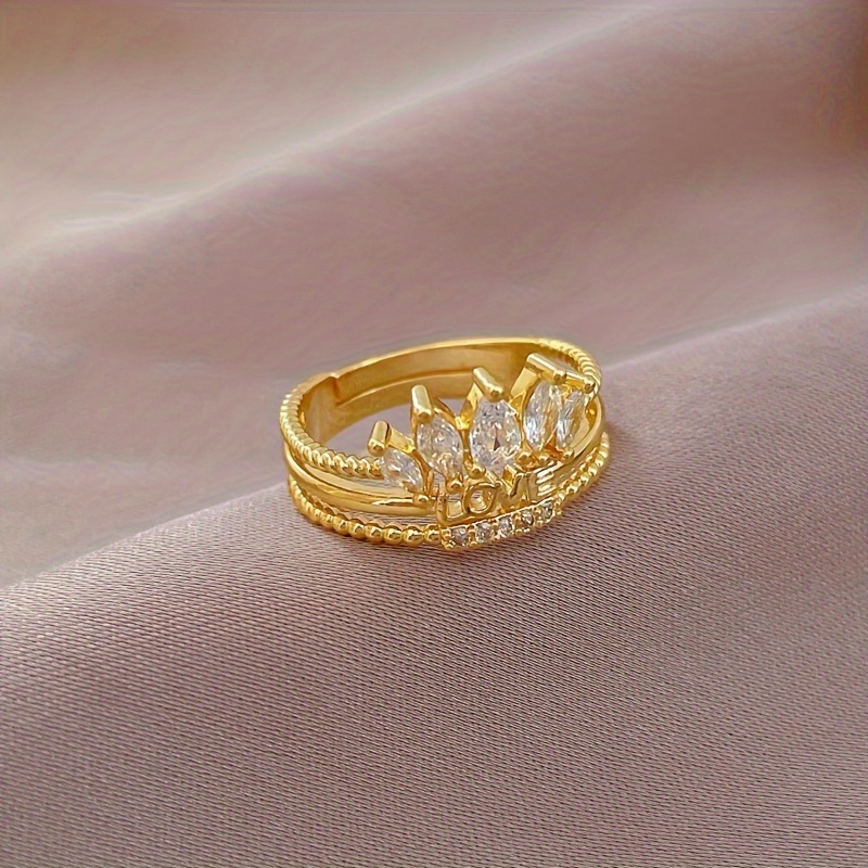 Classic Love Crown Stainless Steel Ring for Women