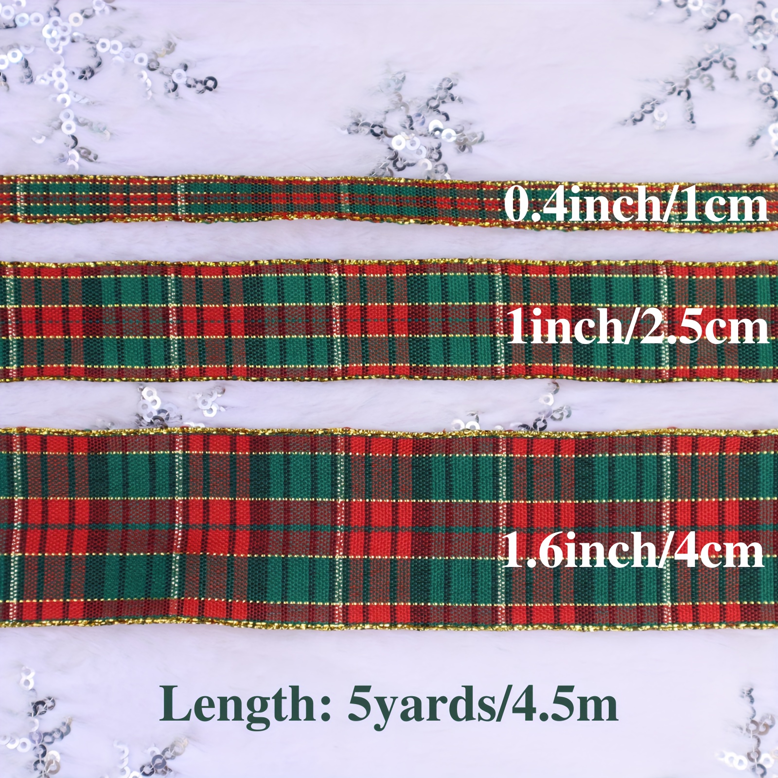 5 Yards Color Plaid With Checkered Ribbon Baked - Temu