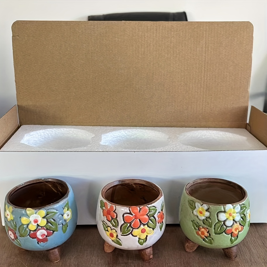 Korean Hand-Pinched Flower Pot Creative Hand-Sized Breathable Small Ceramic  Succulent Plant Pot with Feet - China Flower Pots and Ceramic Pot price