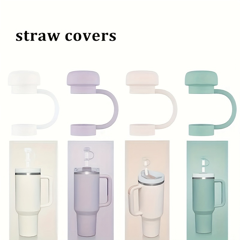 4pcs Simple Silicone Straw Tip Covers, Dustproof Leakproof Straw Plugs For 10mm Straw, Cup Accessories