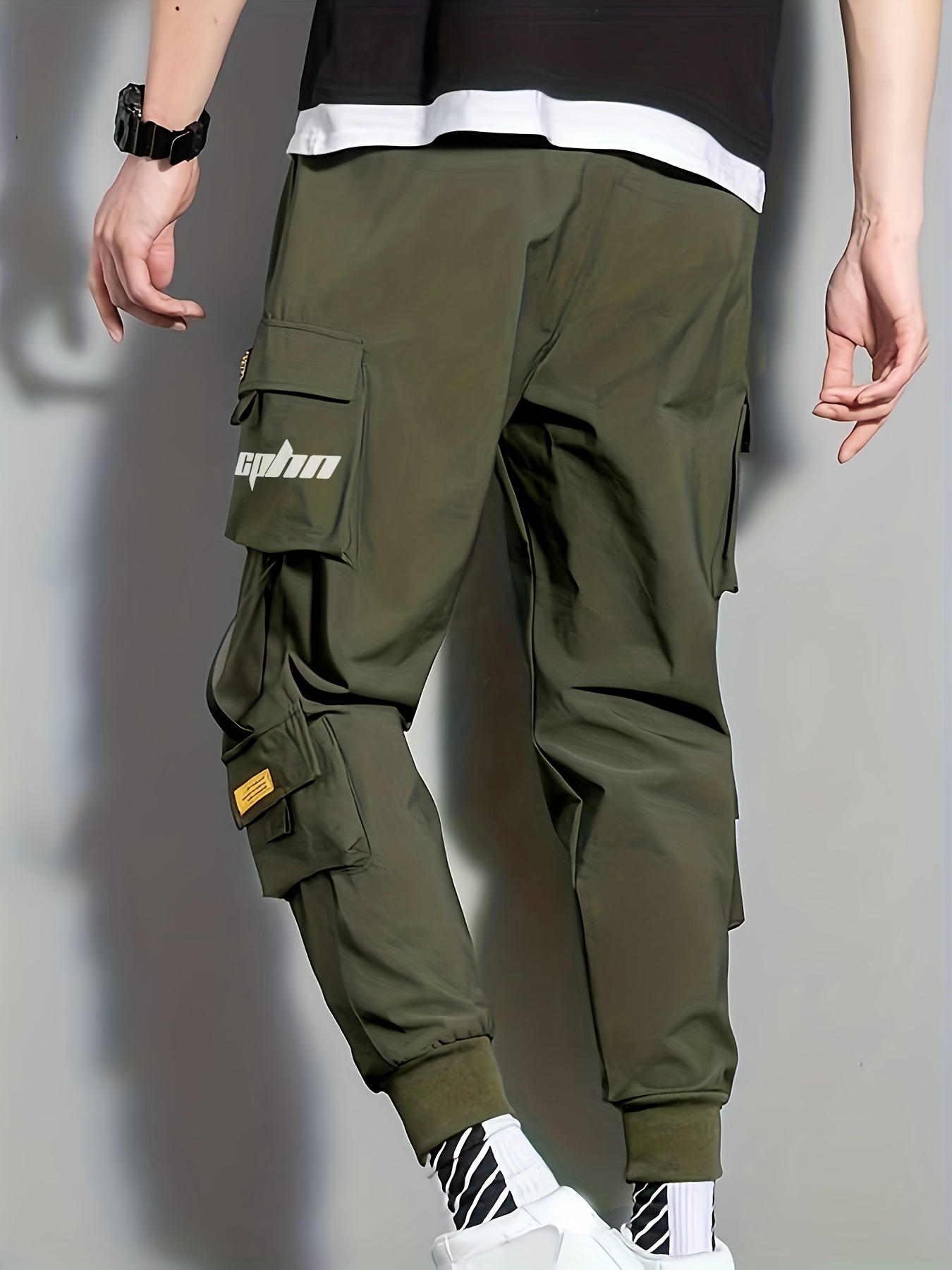 Multi Pocket Drawstring Cargo Pants Men's Casual Cargo Pants - Temu