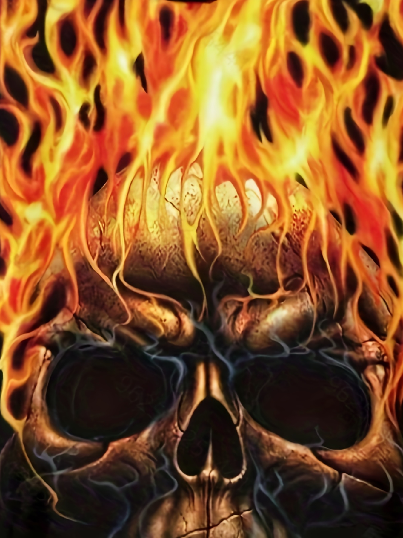 FLAMING SKULL HOODIE