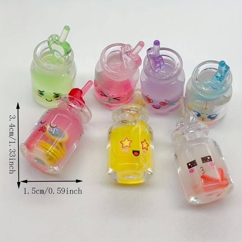 Colorful 3d Resin Pendant Charms Simulation Bubble Tea Fruit - Temu